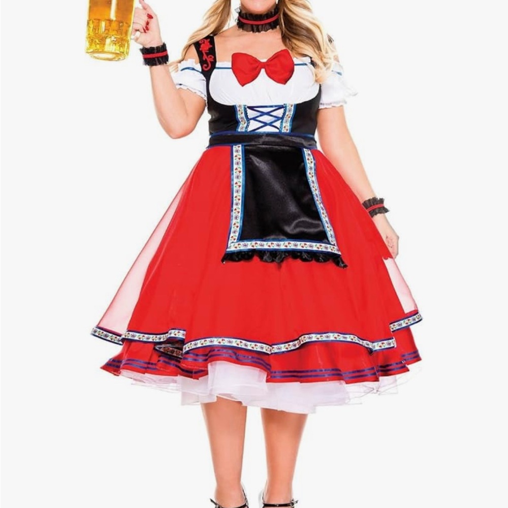 Red and Black Oktoberfest Dress